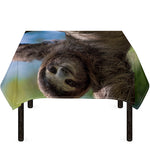 Happy Sloth Print Tablecloth