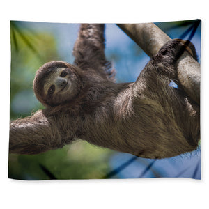 Happy Sloth Print Tapestry