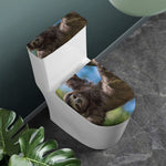 Happy Sloth Print Toilet Lid And Tank Cover Set