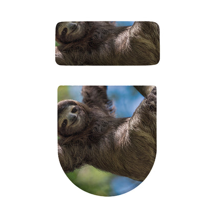 Happy Sloth Print Toilet Lid And Tank Cover Set