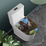 Happy Sloth Print Toilet Lid Cover