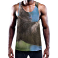 Happy Sloth Print Men's Workout Tank Top