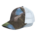 Happy Sloth Print White Mesh Trucker Cap