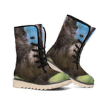 Happy Sloth Print Winter Boots