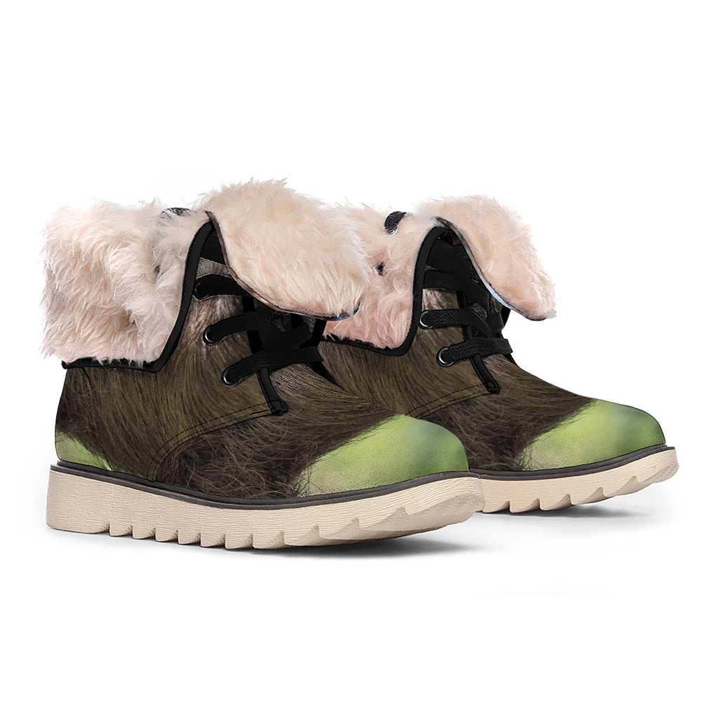 Happy Sloth Print Winter Boots