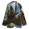 Happy Sloth Print Women's Blazer