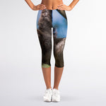 Happy Sloth Print Women's Capri Leggings