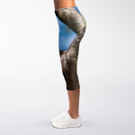 Happy Sloth Print Women's Capri Leggings
