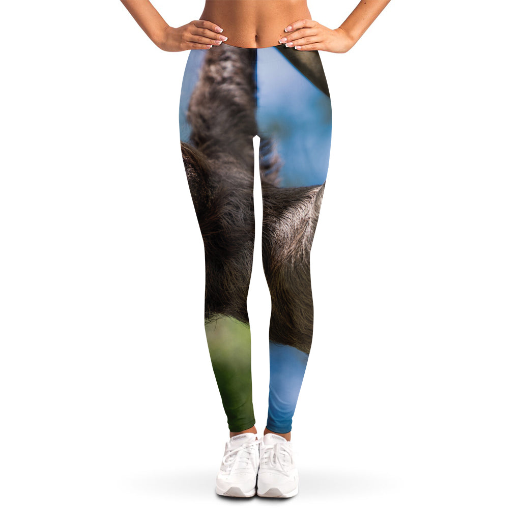 Happy Sloth Print Women's Leggings