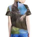 Happy Sloth Print Women's Polo Shirt