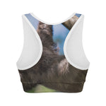 Happy Sloth Print Women's Sports Bra