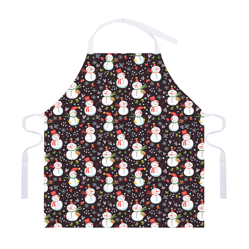 Happy Snowman Pattern Print Adjustable Apron
