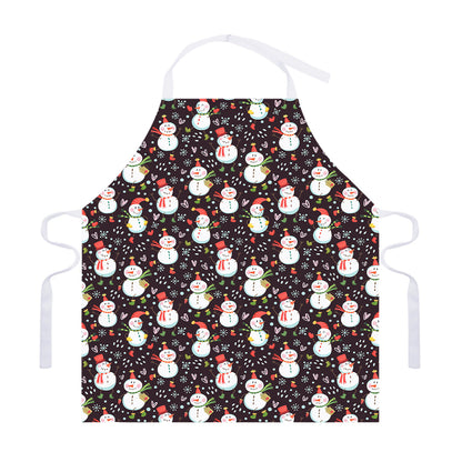 Happy Snowman Pattern Print Adjustable Apron