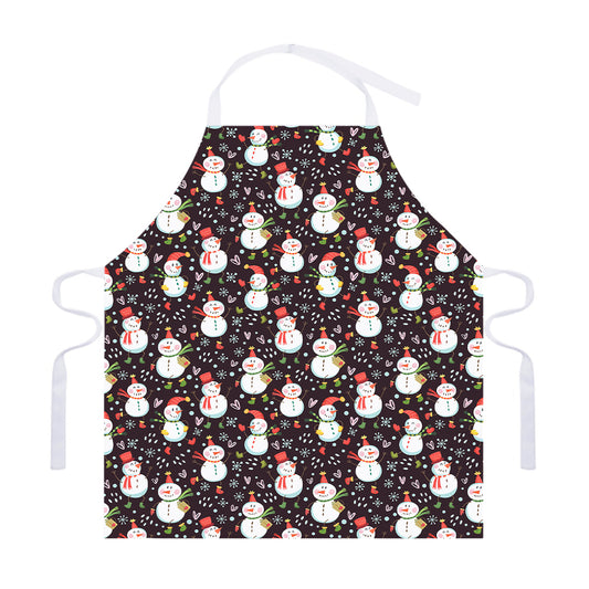 Happy Snowman Pattern Print Adjustable Apron