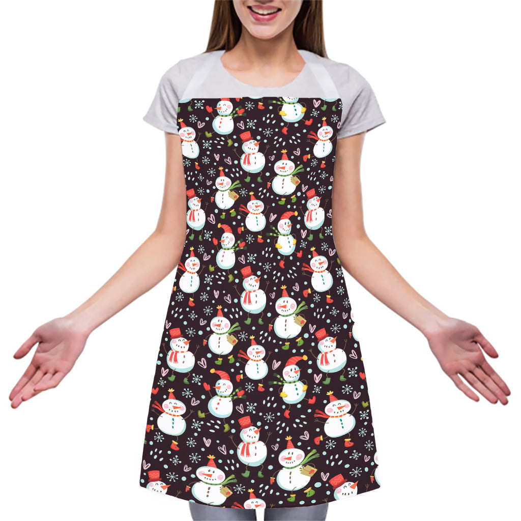 Happy Snowman Pattern Print Adjustable Apron
