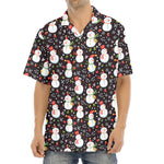 Happy Snowman Pattern Print Aloha Shirt