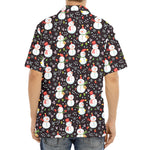 Happy Snowman Pattern Print Aloha Shirt