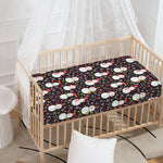 Happy Snowman Pattern Print Baby Crib Sheet