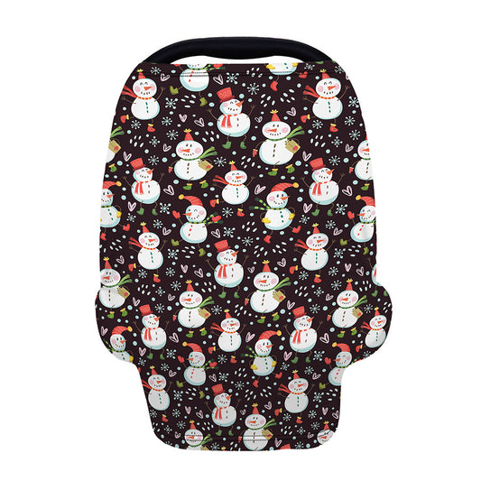Happy Snowman Pattern Print Baby Seat Cover