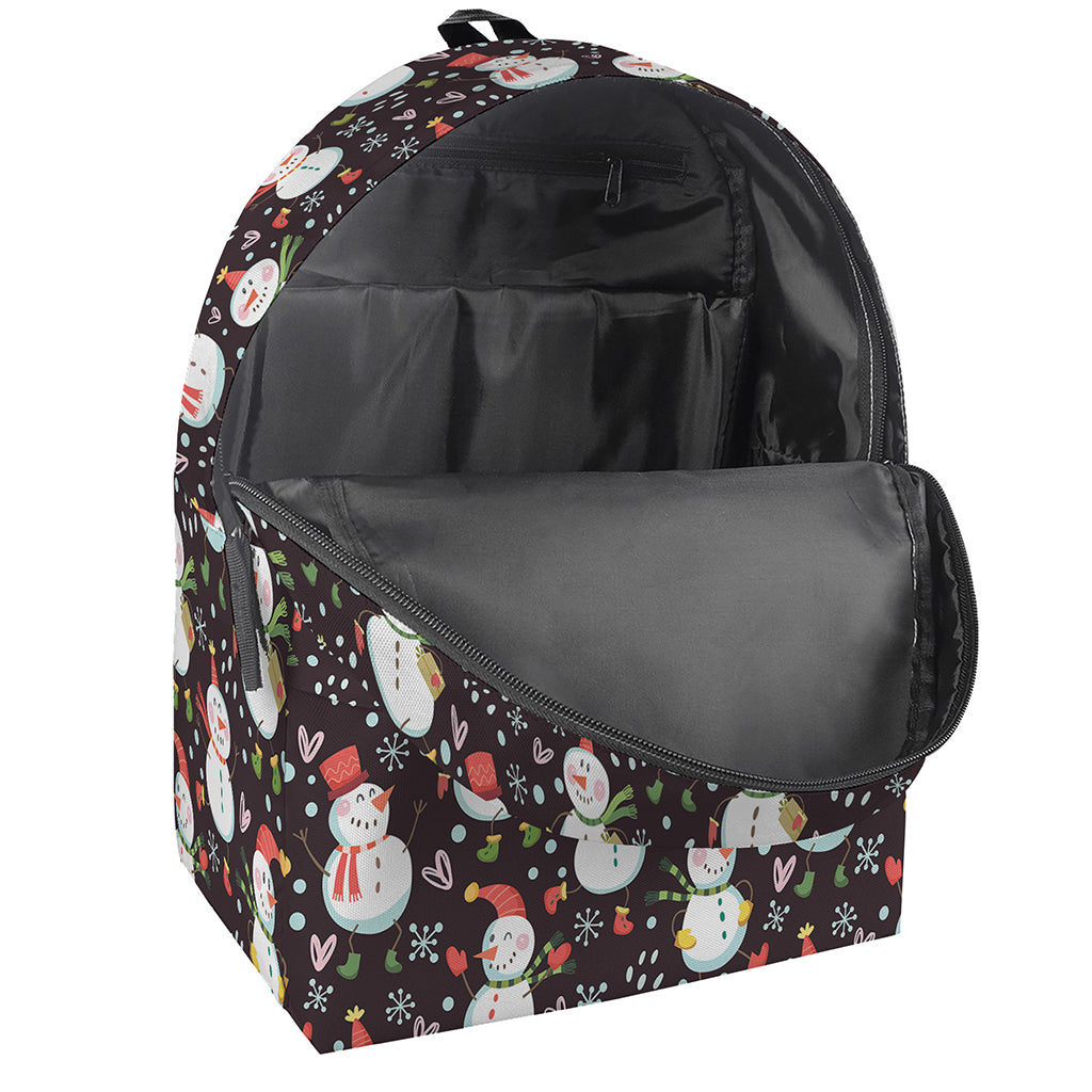 Happy Snowman Pattern Print Backpack