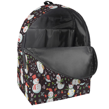 Happy Snowman Pattern Print Backpack
