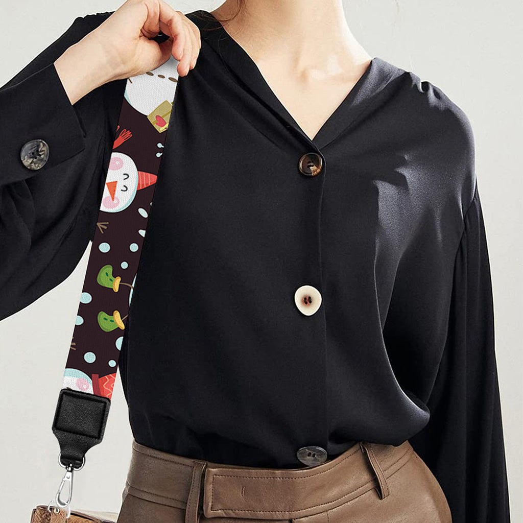 Happy Snowman Pattern Print Bag Strap
