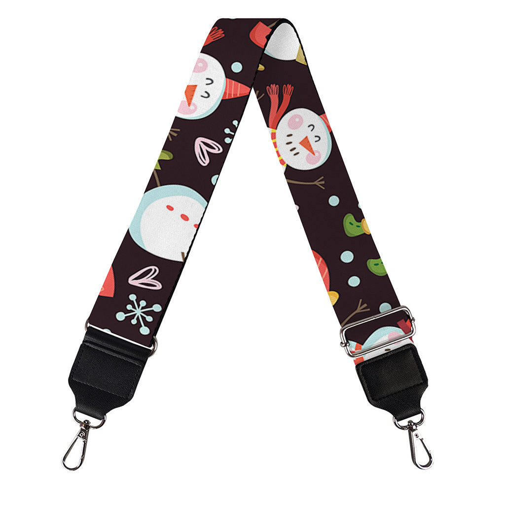Happy Snowman Pattern Print Bag Strap