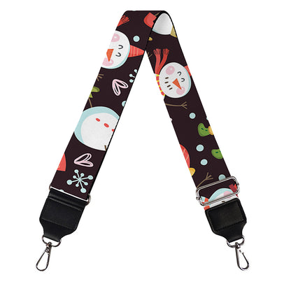 Happy Snowman Pattern Print Bag Strap
