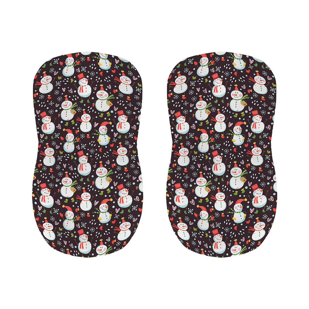 Happy Snowman Pattern Print Bar Stool Covers