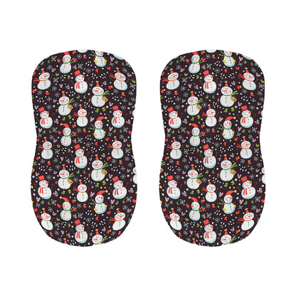 Happy Snowman Pattern Print Bar Stool Covers
