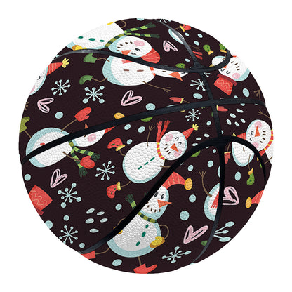 Happy Snowman Pattern Print Basketball