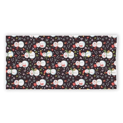 Happy Snowman Pattern Print Beach Towel