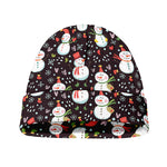 Happy Snowman Pattern Print Beanie