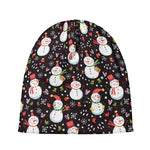 Happy Snowman Pattern Print Beanie