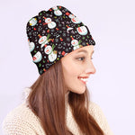 Happy Snowman Pattern Print Beanie