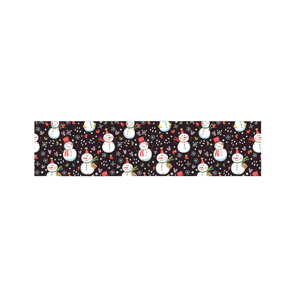 Happy Snowman Pattern Print Bed Runner