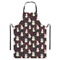 Happy Snowman Pattern Print Bib Apron With Pocket