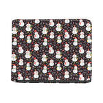 Happy Snowman Pattern Print Bifold Wallet
