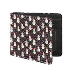 Happy Snowman Pattern Print Bifold Wallet