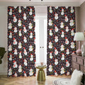 Happy Snowman Pattern Print Dimout Pencil Pleat Curtains