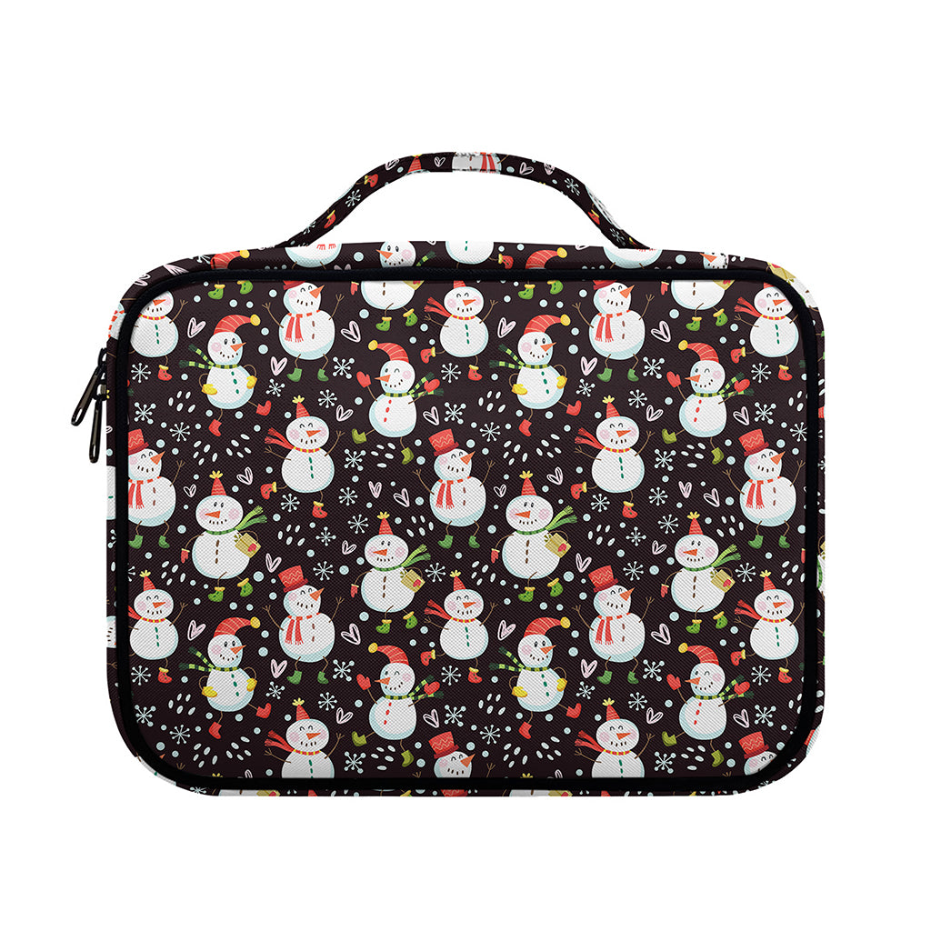 Happy Snowman Pattern Print Briefcase Bible Bag