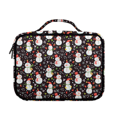 Happy Snowman Pattern Print Briefcase Bible Bag