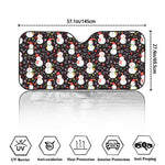 Happy Snowman Pattern Print Car Windshield Sun Shade