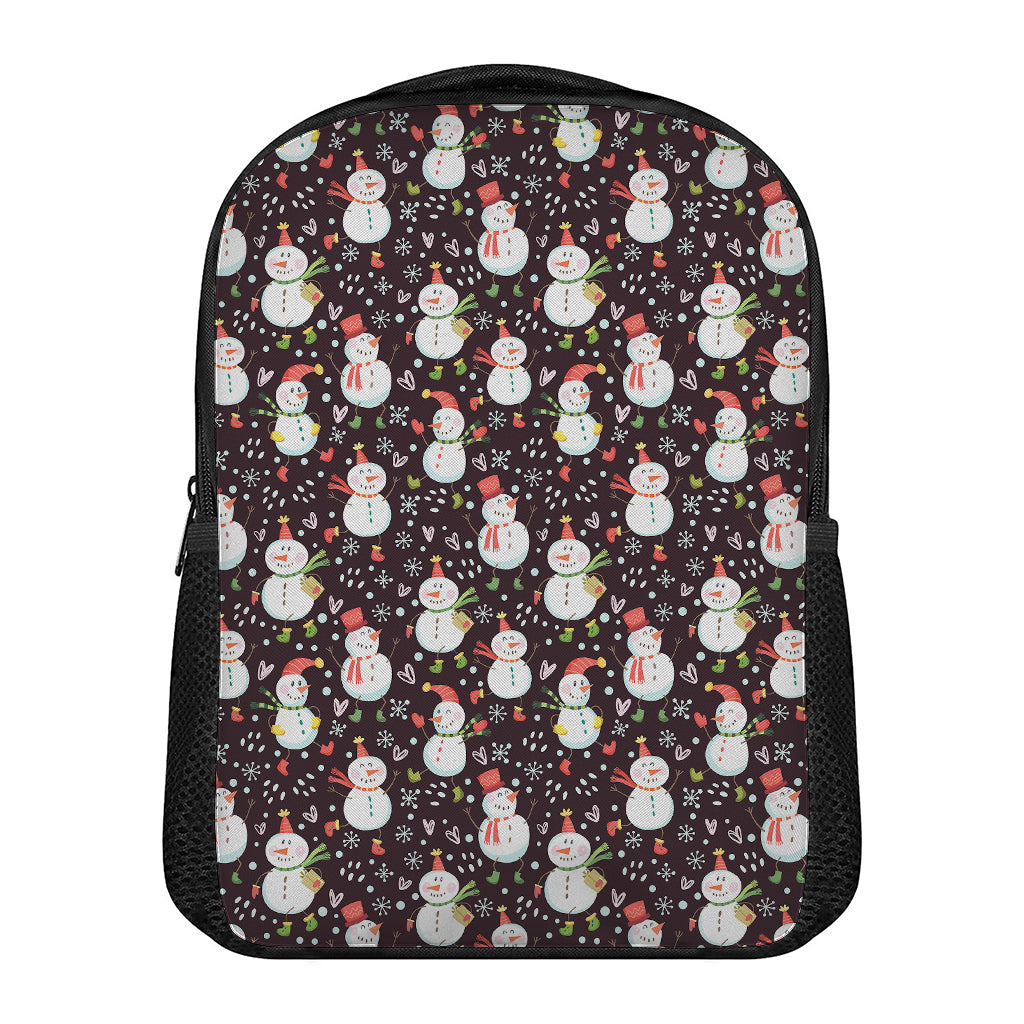 Happy Snowman Pattern Print Casual Backpack