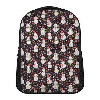 Happy Snowman Pattern Print Casual Backpack