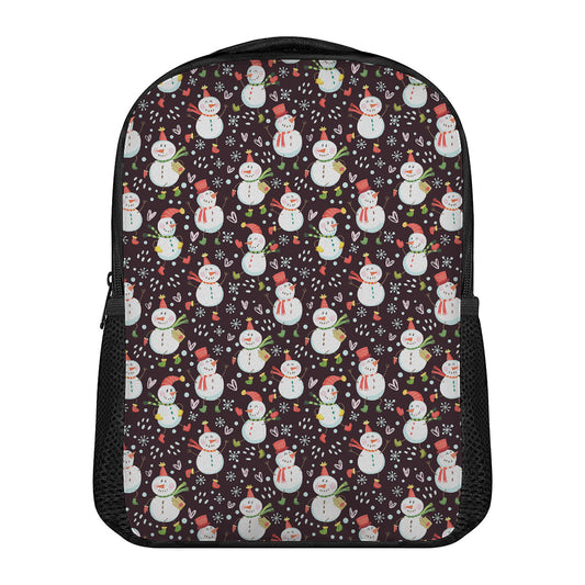 Happy Snowman Pattern Print Casual Backpack