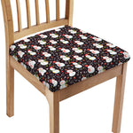 Happy Snowman Pattern Print Chair Cushion Cover
