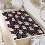 Happy Snowman Pattern Print Changing Pad Cover