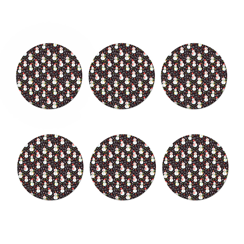 Happy Snowman Pattern Print Coaster Set
