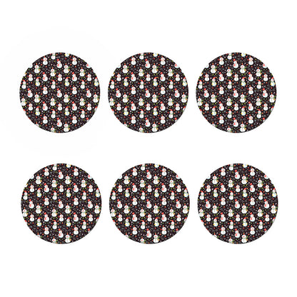 Happy Snowman Pattern Print Coaster Set